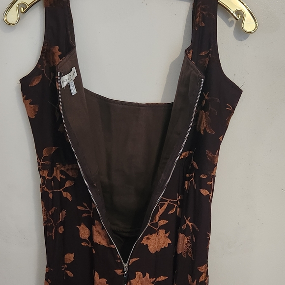 Rare London Black and Brown Floral Midi Dress - Picture 7 of 14